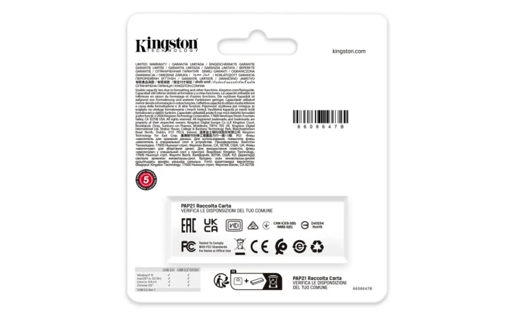 KINGSTON 64GB Portable USB 3.2 Gen 1 DataTraveler Exodia Black