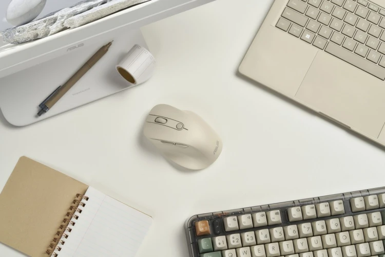 Mysz bezprzewodowa ASUS MD105 Wireless Mouse Milky White 2400DPI Dual-mode wireless 2.4 GHz and Bluetooth