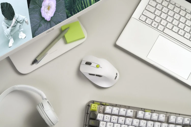 Mysz bezprzewodowa ASUS MD105 Wireless Mouse Volt Green 2400DPI Dual-mode wireless 2.4 GHz and Bluetooth