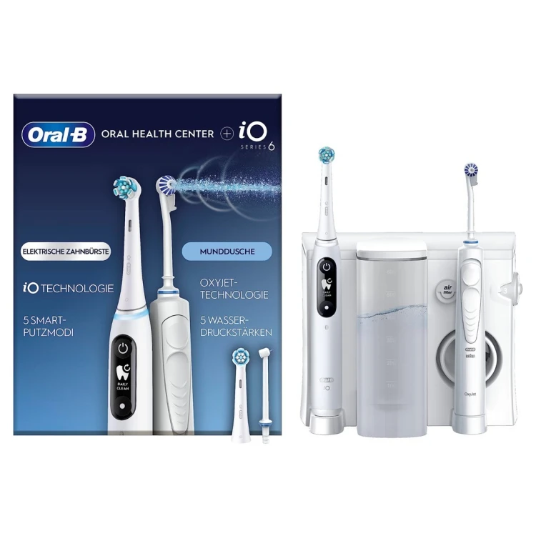 Oral-B iO6 & OxyJet Dorosły Obrotowo-pulsacyjna szczoteczka do zębów Biały