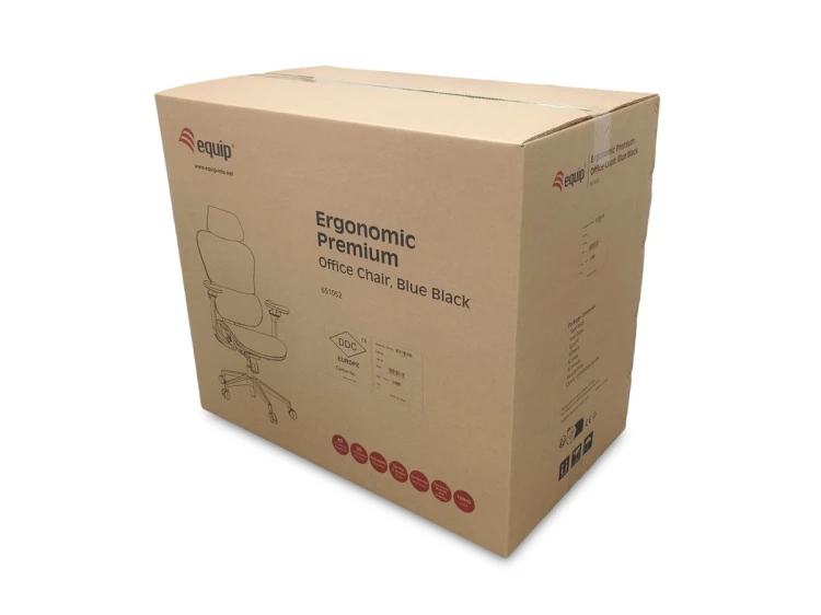 Equip Ergonomischer BĂĽrostuhl+Kopf/ArmstĂĽtzen+SFS    schwarz lite Retail