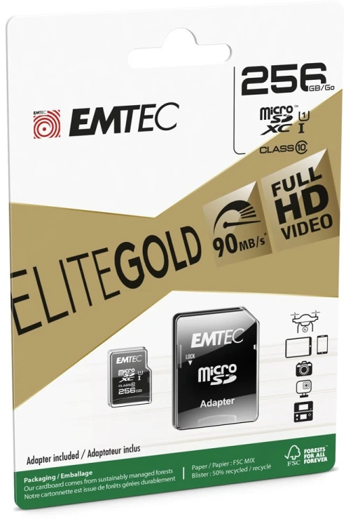 Emtec EliteGold 256 GB MicroSDXC UHS-I Klasa 10