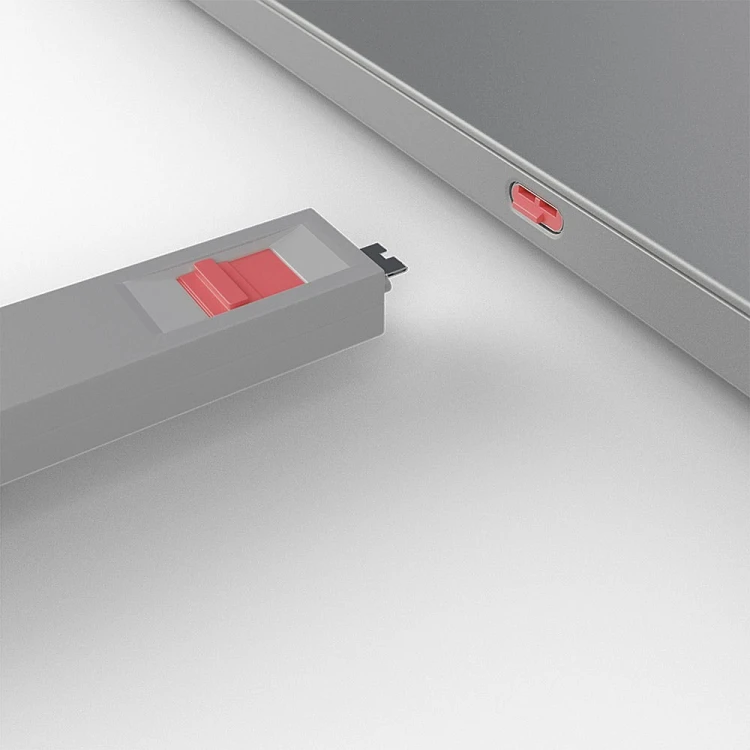 Lindy 40425 bloker portów Blokada portu + klucz USB Type-C Różowy 5 szt.
