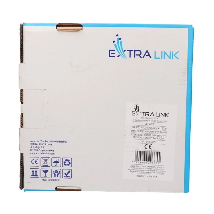 Extralink CAT6A UTP (U/UTP) INDOOR TWISTED PAIR 100M kabel sieciowy