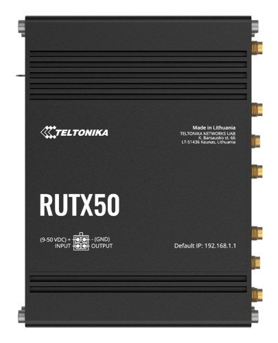 Teltonika RUTX50 router bezprzewodowy Gigabit Ethernet Dual-band (2.4 GHz/5 GHz) 5G Czarny