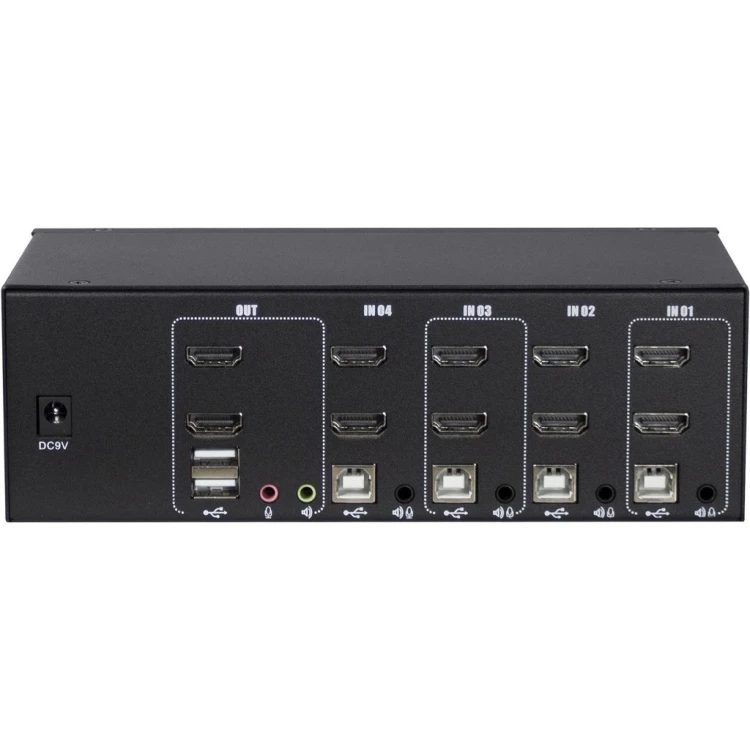 Inter-Tech AS-42HA HDMI przełącznik KVM Czarny