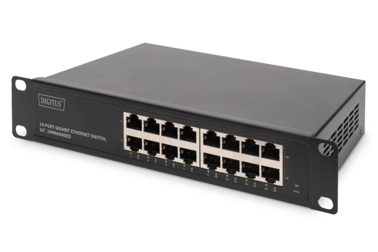 Digitus Przełącznik Gigabit Ethernet 10", 16-portowy, niezarządzalny