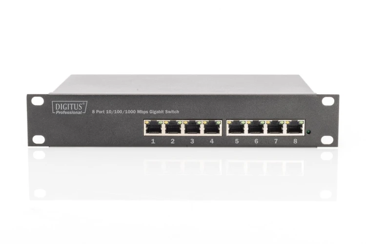 Digitus Przełącznik Gigabit Ethernet 10", 8-portowy, niezarządzalny