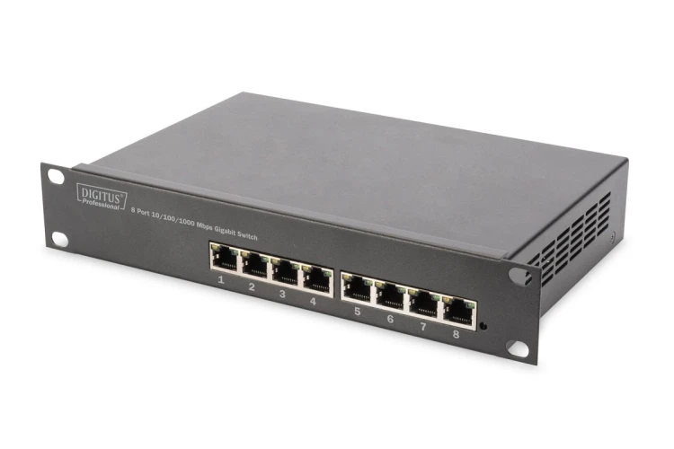 Digitus Przełącznik Gigabit Ethernet 10", 8-portowy, niezarządzalny