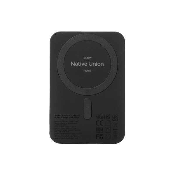 Native Union PB-5KMS-BLK-Q2 bank mocy 5000 mAh Bezprzewodowe ładowanie Czarny
