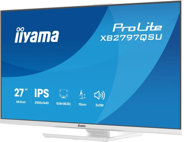 iiyama ProLite XB2797QSU-W1 monitor komputerowy 68,6 cm (27") 2560 x 1440 px Quad HD LED Biały