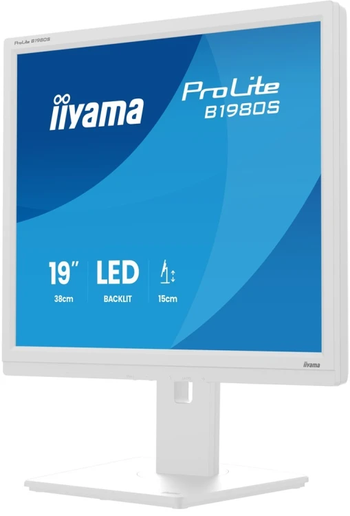iiyama ProLite B1980S-W1 monitor komputerowy 48,3 cm (19") 1280 x 1024 px SVGA LED Biały