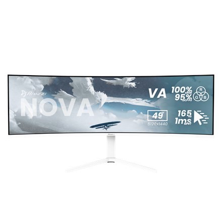 Arozzi Nova 49” Curved monitor komputerowy 124,5 cm (49") 5120 x 1440 px Dual QHD LED Biały