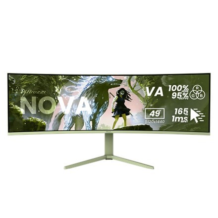 Arozzi Nova 49” Curved monitor komputerowy 124,5 cm (49") 5120 x 1440 px Dual QHD LED Zielony