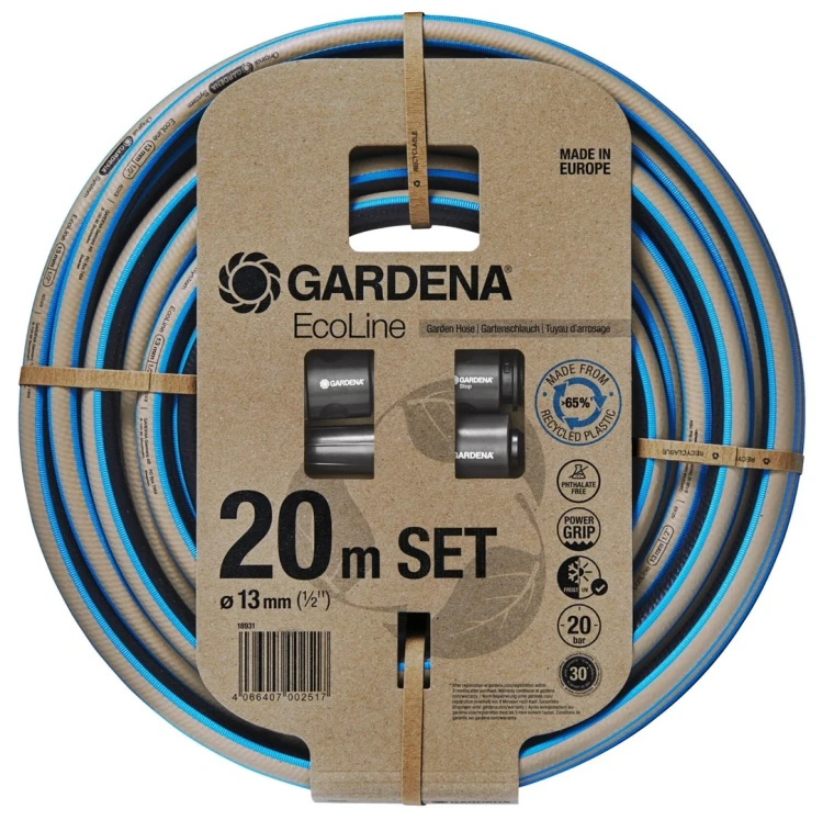 Gardena 18931-20 wąż ogrodowy 20 m Nad ziemią Plastik, Termoplastyczny elastomer Czarny, Niebieski, Szary