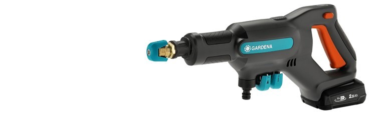 Gardena AquaClean 24/18V P4A podkładka ciśnieniowa Kompaktowy Bateria 250 l/h Czarny, Niebieski, Pomarańczowy