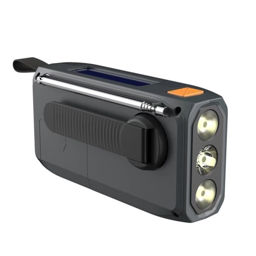 Extralink RADIO AWARYJNE BLUETOOTH SOLARNE Z KORBKA DYNAMO POWERBANK 4000MAH Z LATARKA SOS BT-4000 Przenośny Analogowe i cyfrowe Czarny, Pomarańczowy
