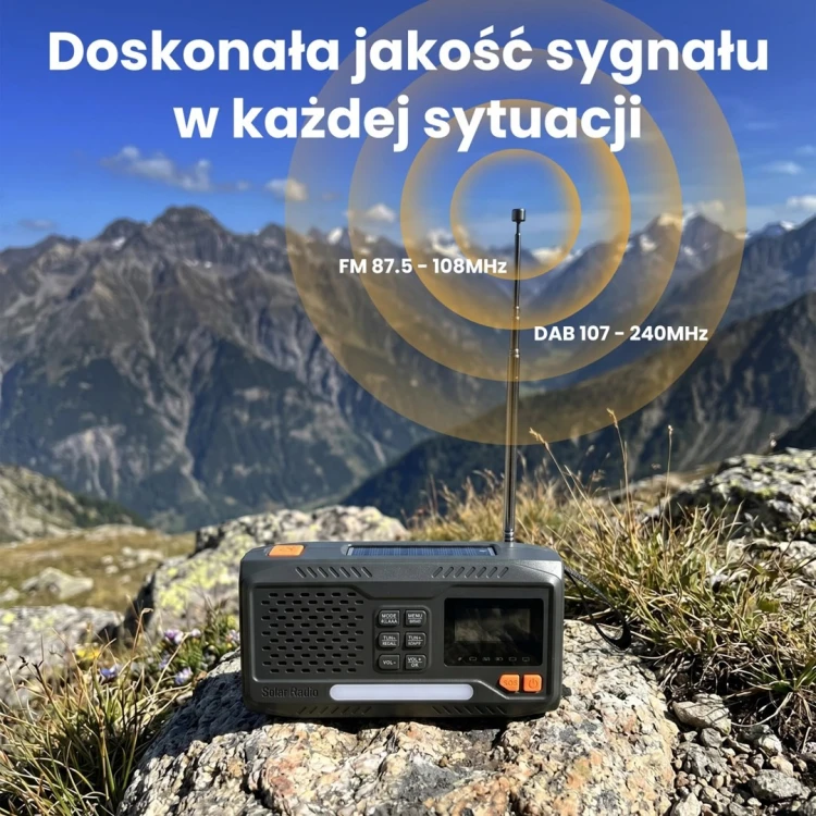 Extralink RADIO AWARYJNE BLUETOOTH SOLARNE Z KORBKA DYNAMO POWERBANK 4000MAH Z LATARKA SOS BT-4000 Przenośny Analogowe i cyfrowe Czarny, Pomarańczowy