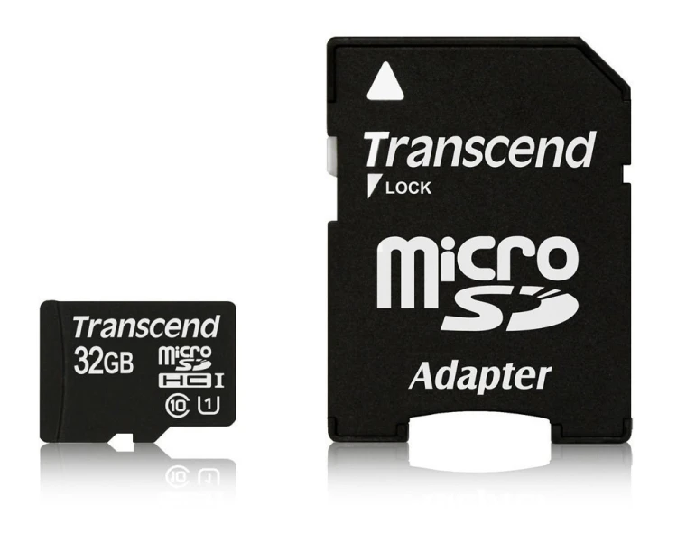 SD microSD Card  32GB Transcend SDHC UHS1 w/adapter