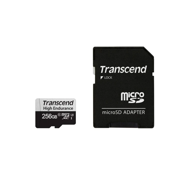 SD microSD Card 256GB Transcend SDXC USD350V w/adapter