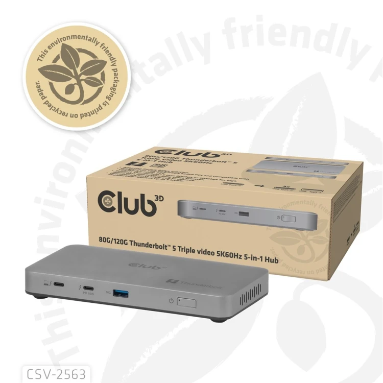 CLUB3D CSV-2563 stacja dokująca Thunderbolt 5 Srebrny