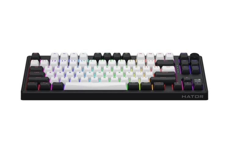 HATOR Skyfall 80 MAG ULTIMA 8K wireless klawiatura Gaming USB + RF Wireless + Bluetooth QWERTY US English Czarny, Biały