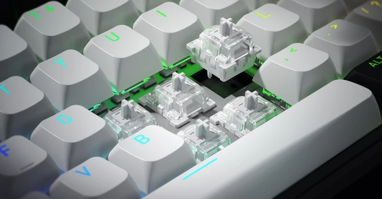 HATOR Skyfall 80 MAG ULTIMA 8K wireless klawiatura Gaming USB + RF Wireless + Bluetooth QWERTY US English Czarny, Biały