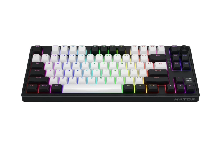 HATOR Skyfall 80 MAG ULTIMA 8K wireless klawiatura Gaming USB + RF Wireless + Bluetooth QWERTY US English Czarny, Biały