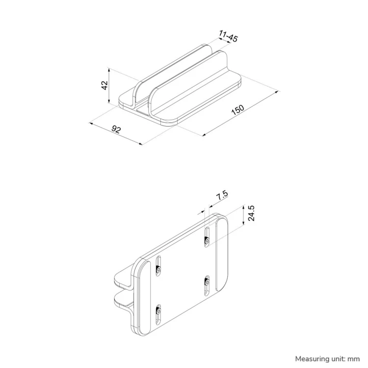 Neomounts NSLS300SILVER stojak na laptop Podstawka na notebooka Srebrny 43,2 cm (17")