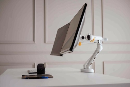 Ramię do monitora BakkerElkhuizen BE Flexible Podwójny biały detaliczny