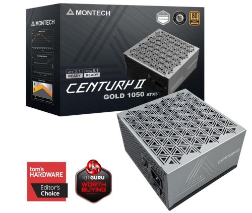 Montech CENTURY II 1050W moduł zasilaczy 20+4 pin ATX ATX Srebrny