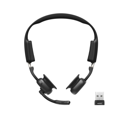 SHOKZ C610-AA-BK słuchawki/zestaw słuchawkowy Bezprzewodowy Nauszny Biuro/centrum telefoniczne USB Typu-A Bluetooth Czarny