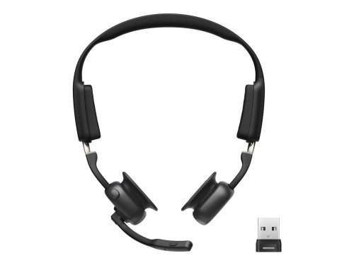 SHOKZ C610-AA-BK słuchawki/zestaw słuchawkowy Bezprzewodowy Nauszny Biuro/centrum telefoniczne USB Typu-A Bluetooth Czarny