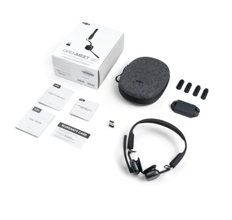 SHOKZ C610-AA-BK słuchawki/zestaw słuchawkowy Bezprzewodowy Nauszny Biuro/centrum telefoniczne USB Typu-A Bluetooth Czarny