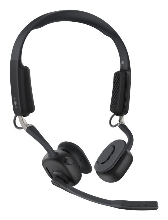 SHOKZ C610-AA-BK słuchawki/zestaw słuchawkowy Bezprzewodowy Nauszny Biuro/centrum telefoniczne USB Typu-A Bluetooth Czarny