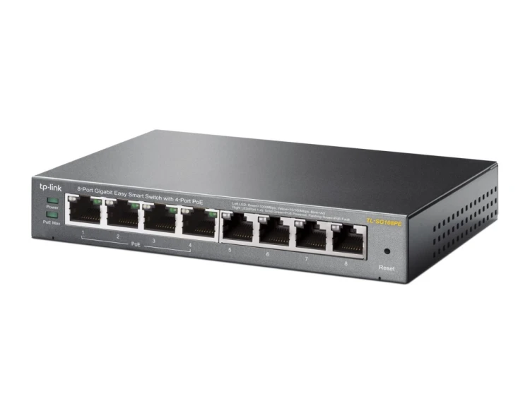 TP-Link TL-SG108PE Zarządzany L2 Gigabit Ethernet (10/100/1000) Obsługa PoE Czarny