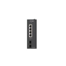 D-Link DIS-100G-06P przełącznik sieciowy Nie zarządzany L2 Gigabit Ethernet (10/100/1000) Obsługa PoE DIN rail Czarny