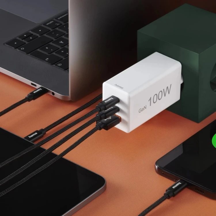 Hama 00201997 ładowarka do urządzeń przenośnych Laptop, Smartfon, Tablet Biały Prąd przemienny Szybkie ładowanie Wewnętrzna