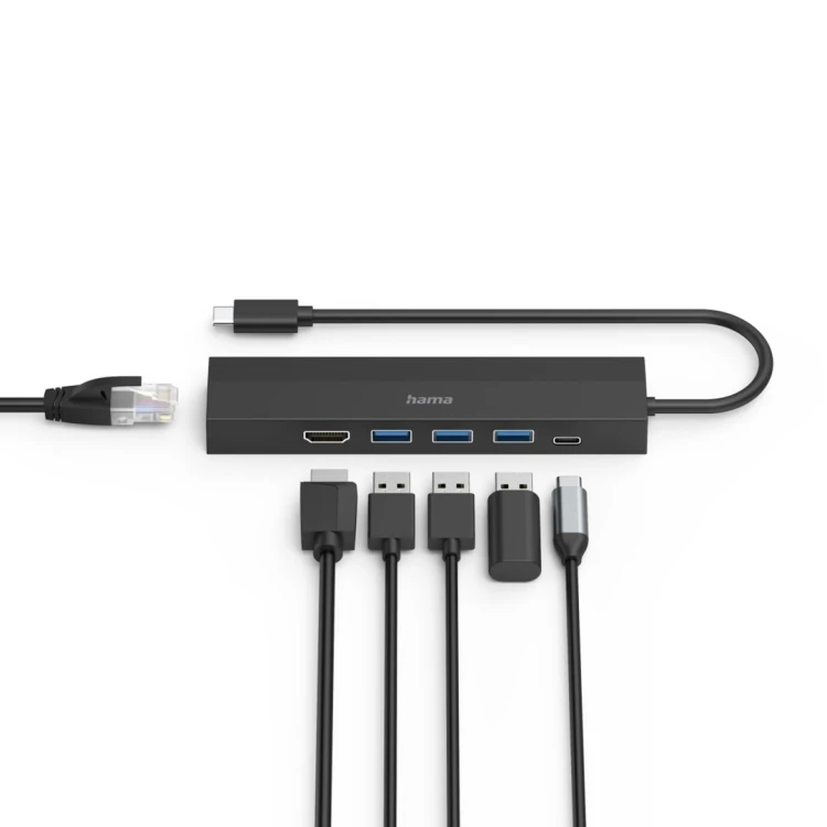 Hama 00200144 huby i koncentratory USB 3.2 Gen 1 (3.1 Gen 1) Type-C 5000 Mbit/s Czarny