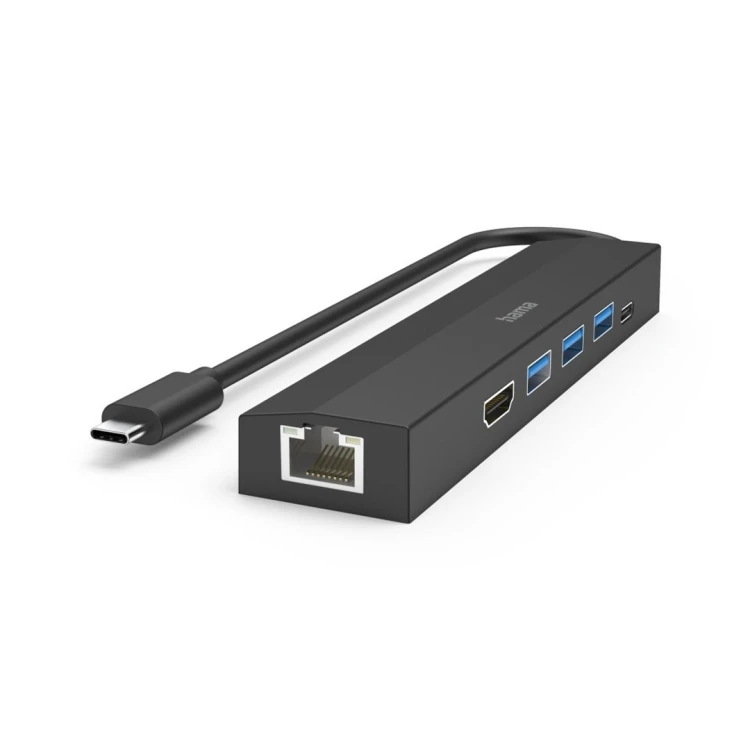 Hama 00200144 huby i koncentratory USB 3.2 Gen 1 (3.1 Gen 1) Type-C 5000 Mbit/s Czarny