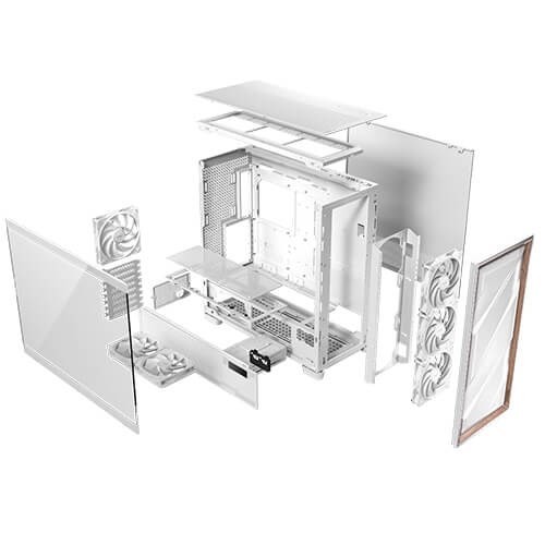 Obudowa PC Antec Flux Pro, Full-Tower, E-ATX, Szkło hartowane – biała