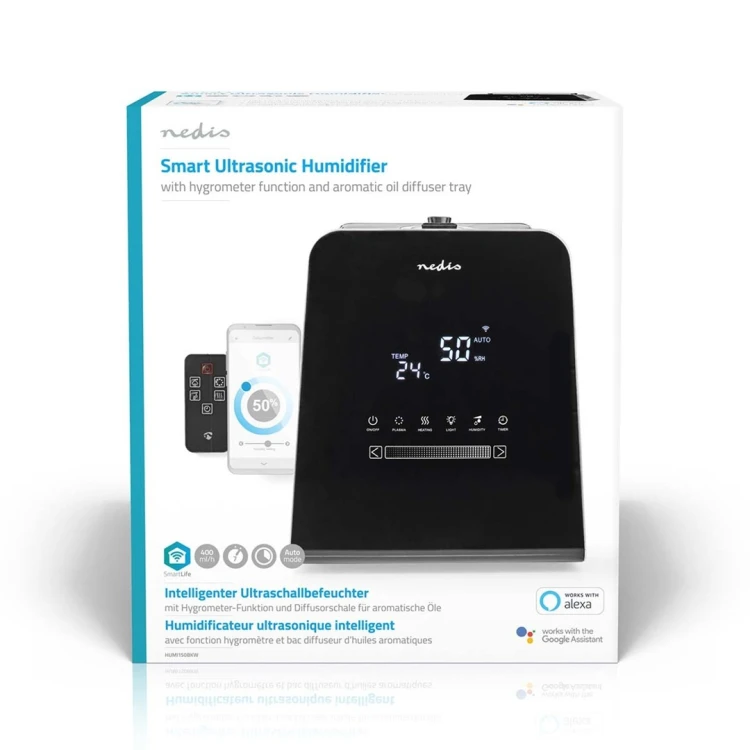 Nawilżacz ultradźwiękowy Nedis 5,5l SmartLife czarny