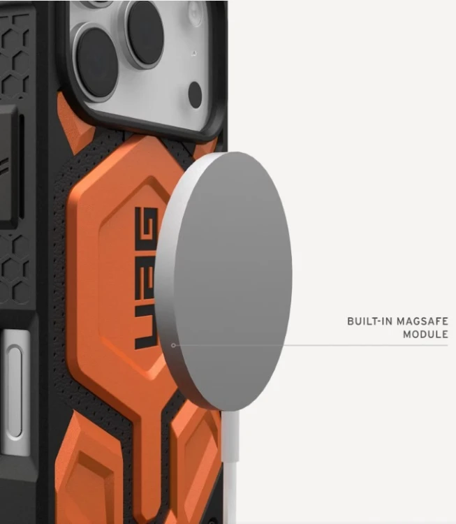 Urban Armor Gear Monarch Pro pokrowiec na telefon komórkowy 16 cm (6.3") Pomarańczowy, Czarny