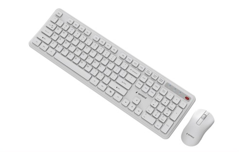 GEMBIRD BEZPRZEWODOWY ZESTAW KLAWIATURY + MYSZ SLIM PRO BUSINESS NA BIURKO,BIAŁY, UKŁAD US