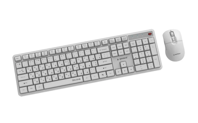 GEMBIRD BEZPRZEWODOWY ZESTAW KLAWIATURY + MYSZ SILENT KEY PRO BUSINESS, BIAŁY, UKŁAD RU