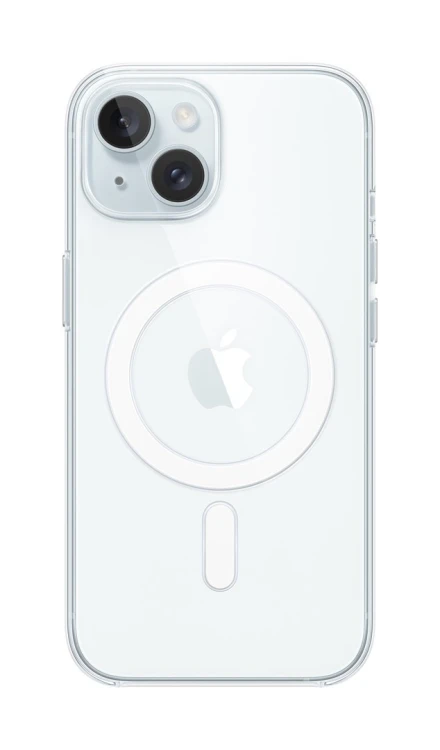 Apple - Obudowa tylna do telefonu komórkowego - Kompatybilna z MagSafe - Poliwęglan - Przezroczysta - do iPhone 15 (MXRK3ZM/A)