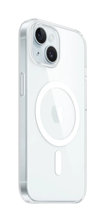Apple - Obudowa tylna do telefonu komórkowego - Kompatybilna z MagSafe - Poliwęglan - Przezroczysta - do iPhone 15 (MXRK3ZM/A)