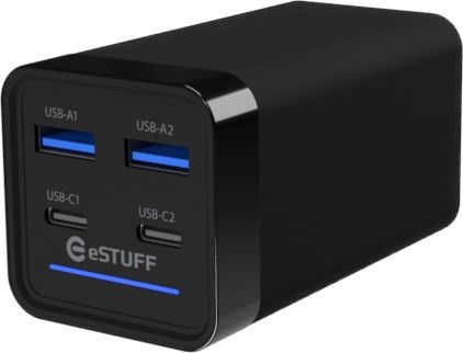 eSTUFF ES635200 ładowarka do urządzeń przenośnych Laptop Czarny Prąd przemienny Szybkie ładowanie Wewnętrzna