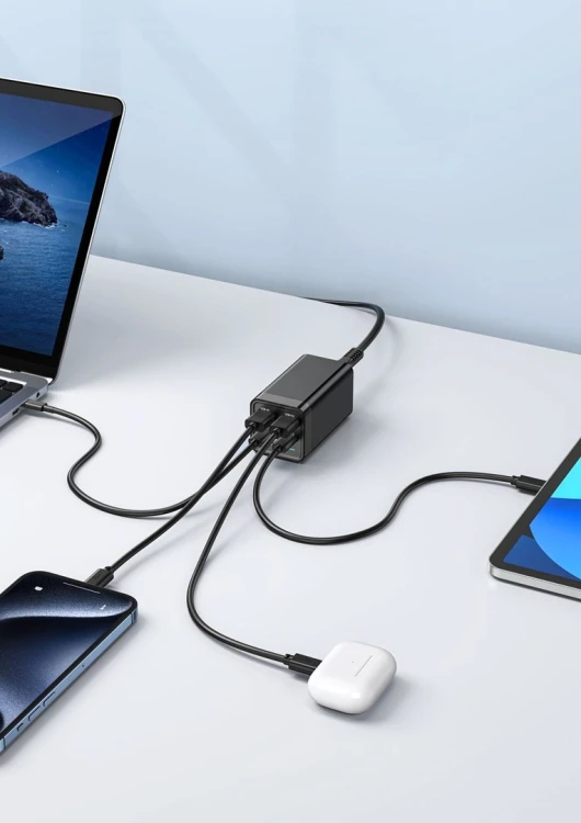 eSTUFF ES635200 ładowarka do urządzeń przenośnych Laptop Czarny Prąd przemienny Szybkie ładowanie Wewnętrzna