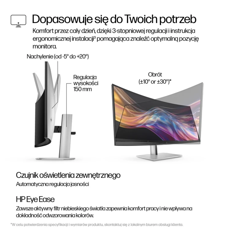 Monitor HP LED 37,5” S7 Pro 738pu (8K167AA) Curved IPS WQHD+ HDR400 RJ-45 ThunderBolt 4
